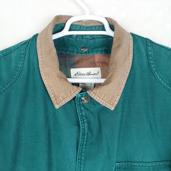 Eddie Bauer Barn Coat Mens Large Removeable long Sleeve lining Goose Down Filled - Picture 2 of 16